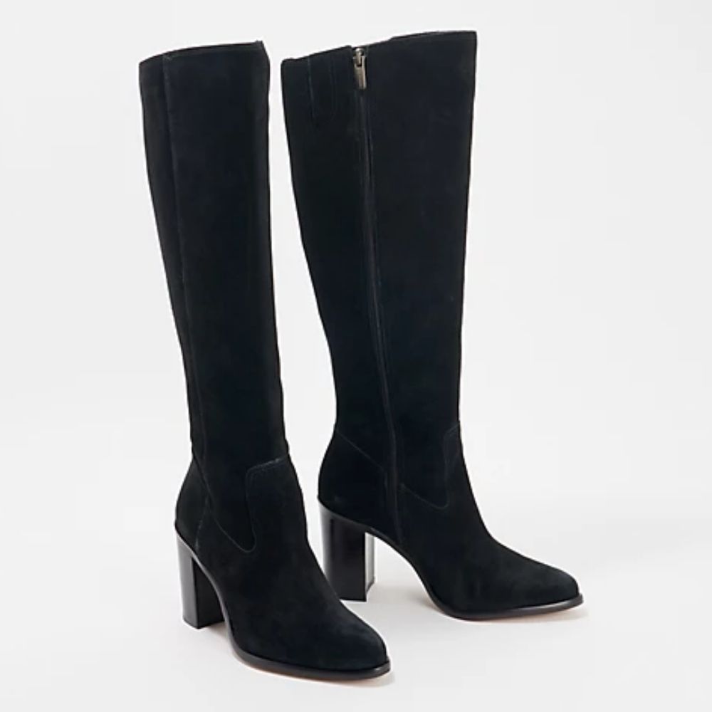 Vince Camuto Black Suede Heeled Boots